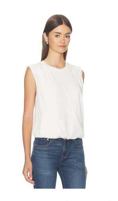 Bobi Sleveless Bubble Hem Tee In White