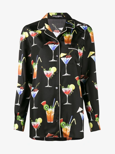Shop Dolce & Gabbana Cocktail Printed Pyjama Shirt
