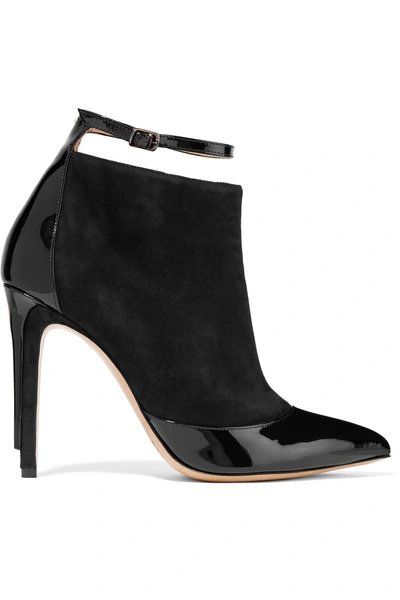 Maison Margiela Patent Leather-trimmed Suede Ankle Boots