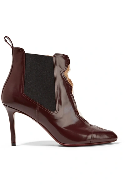 Maison Margiela Paneled Patent-leather And Mesh Ankle Boots