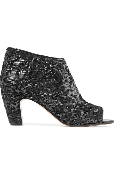 Maison Margiela Sequined Leather Ankle Boots