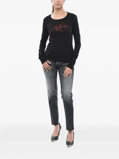 Dsquared2 Logo-print Long-sleeve T-shirt In Black