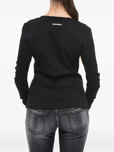 Dsquared2 Logo-print Long-sleeve T-shirt In Black