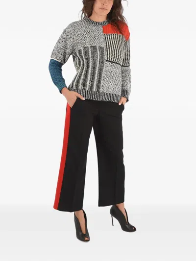 Stella Mccartney Patchwork Crochet-knit Sweater In Multi
