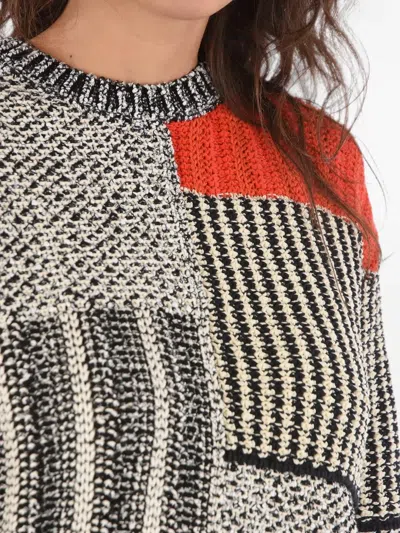 Stella Mccartney Patchwork Crochet-knit Sweater In Multi