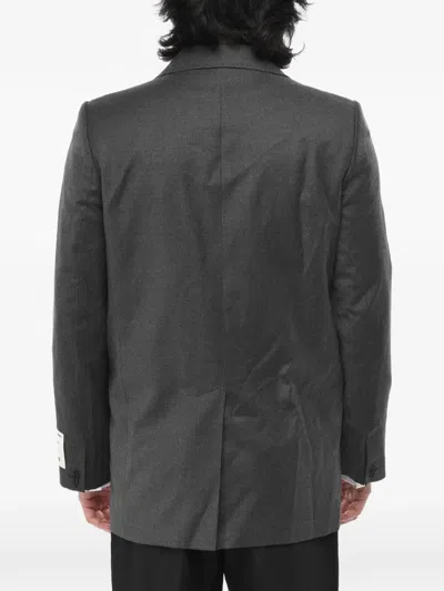 Off-white Single-breasted Logo-patch Blazer In Gray
