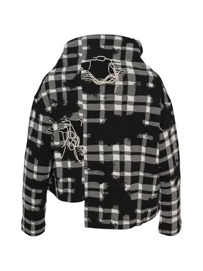 Y's Distressed Asymmetric Jacket In Black