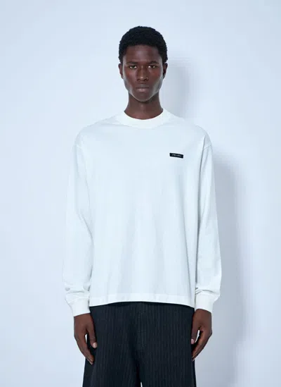 Prada Long-sleeved Cotton T-shirt In White