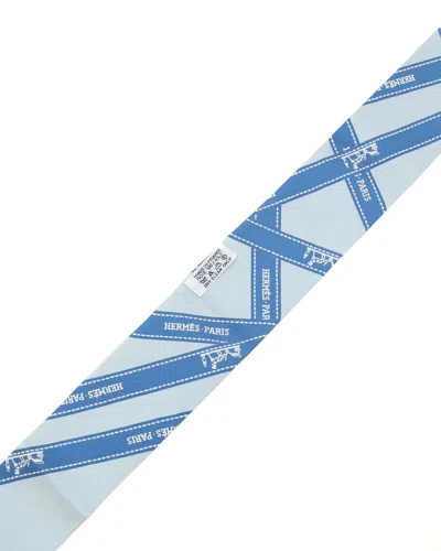 Hermes Hermès Bolduc Silk Twilly In Blue