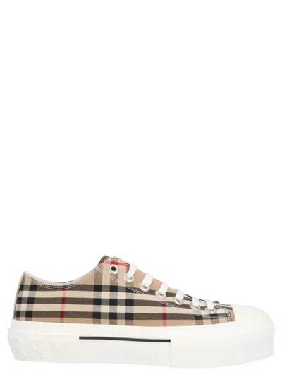 Burberry Check Platform Low Top Sneakers Archive Beige Ip Check In Multi