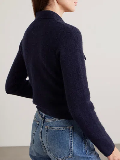 James Perse Wool Blend Knit Cardigan In Blue