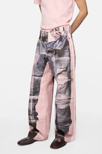 Acne Studios Panelled Denim Jeans In Multi