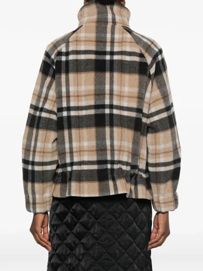 Pinko Check-pattern Elasticated-hem Jacket In Multi