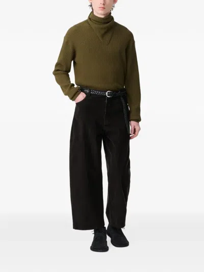 Studio Nicholson 리소 코듀로이 와이드 팬츠 In Black