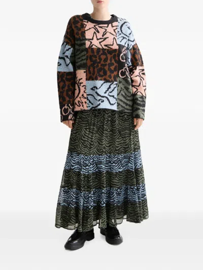 Scotch & Soda Oversize Jacquard Pullover Sweater In Multi