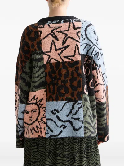 Scotch & Soda Oversize Jacquard Pullover Sweater In Multi