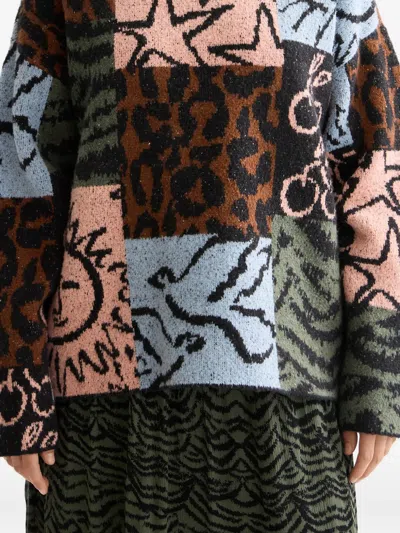 Scotch & Soda Oversize Jacquard Pullover Sweater In Multi