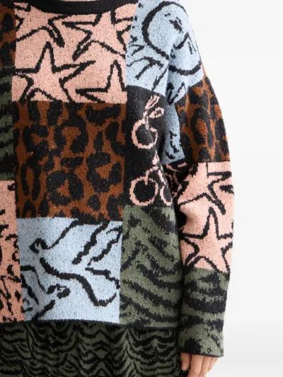 Scotch & Soda Oversize Jacquard Pullover Sweater In Multi