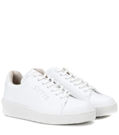 Shop Eytys Ace Leather Sneakers In White