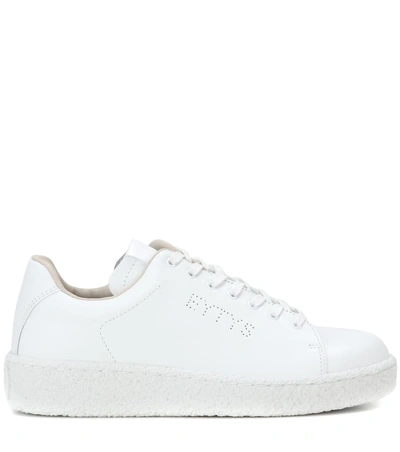 Shop Eytys Ace Leather Sneakers In White