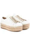 PRADA Leather espadrille platform trainers