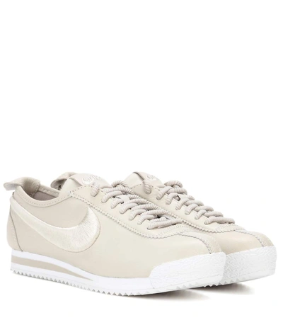 Nike Classic Cortez Leather Sneakers In Oatmeal