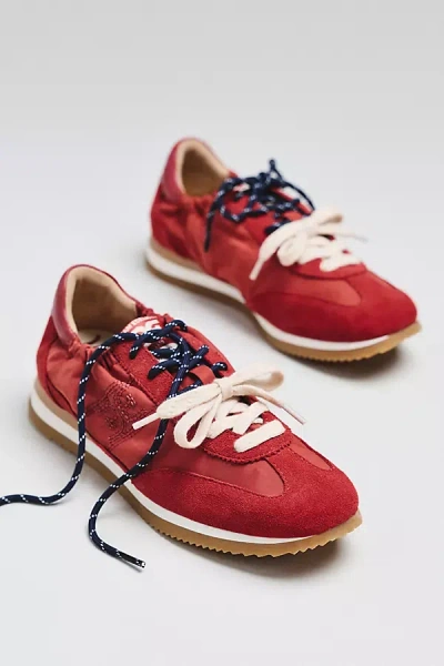 Sam Edelman Evara Cinched-back Sneakers In Red