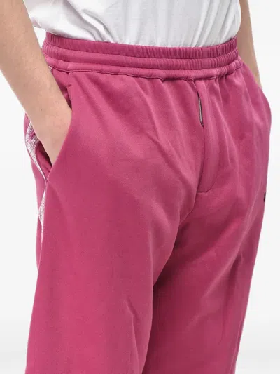 Off-white Sequin-stripe Track Pants In Pink