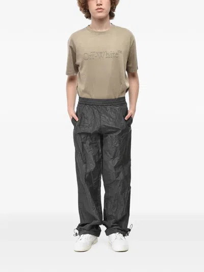 Off-white Ankle-drawstring Trousers In Gray
