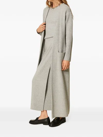 Twinset Patch-pocket Coat In Gray