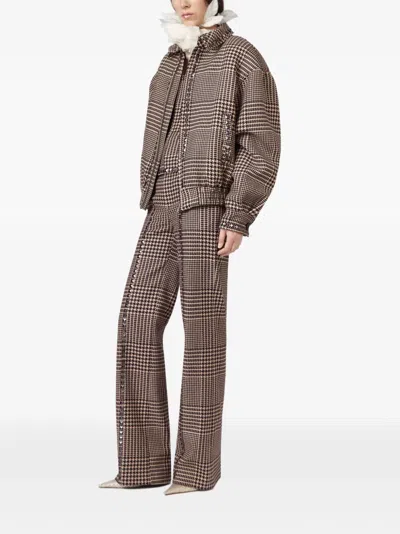 Giuseppe Di Morabito Houndstooth-pattern Stud-embellished Jacket In Animal Print