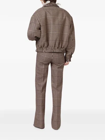 Giuseppe Di Morabito Houndstooth-pattern Stud-embellished Jacket In Animal Print