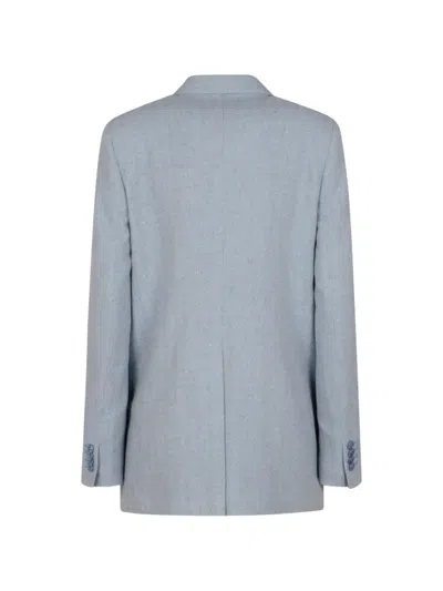 Tagliatore Double-breasted Mini Jacket With Buttoned Cuffs In Blue
