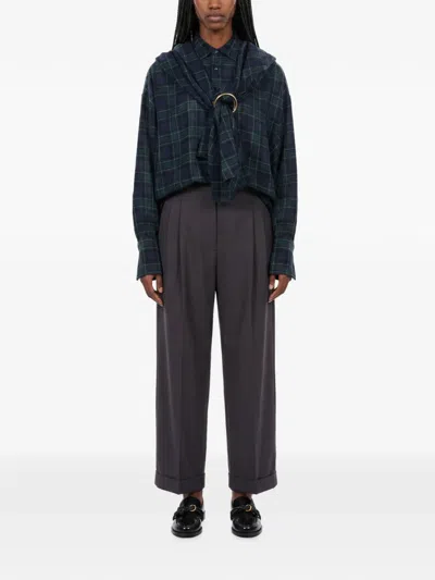 Darkpark Check-pattern Ring-detail Shirt In Multi