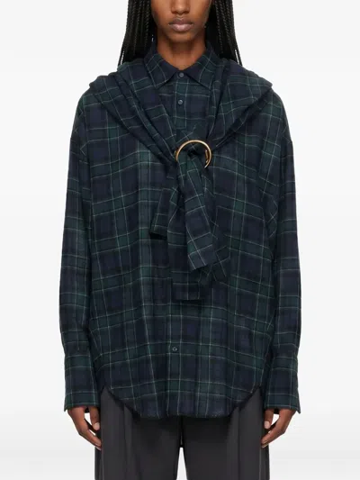 Darkpark Check-pattern Ring-detail Shirt In Multi