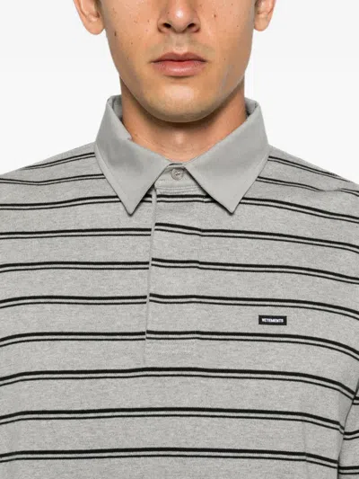 Vetements Horizontal Stripe Pattern Polo Collar In Multi