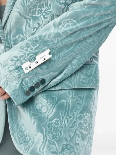 Off-white Buttoned Blazer In Blue