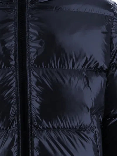 Herno Navy Quilted Down Jacket With Adjustable Hood And Elasticated Hems In Blue