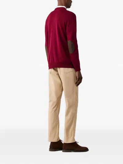 Hackett London Elbow-patch Sweater In Red