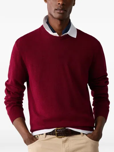 Hackett London Elbow-patch Sweater In Red