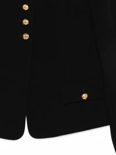 Max Mara Paniere Button-up Collarless Jacket In Black