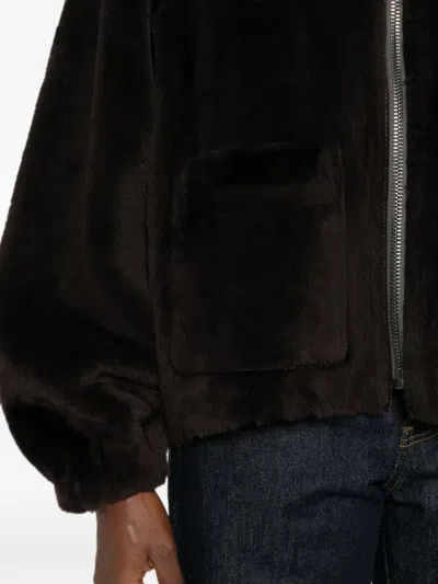 Simonetta Ravizza Zip-up Reversible Jacket In Brown