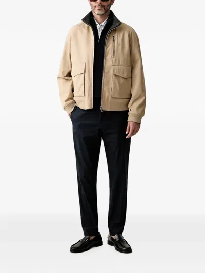 Trussardi Reversible Herringbone-pattern Jacket In Neutral