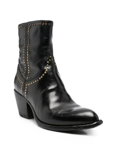 Lemargo Stud-embellished Leather Ankle Boots In Black