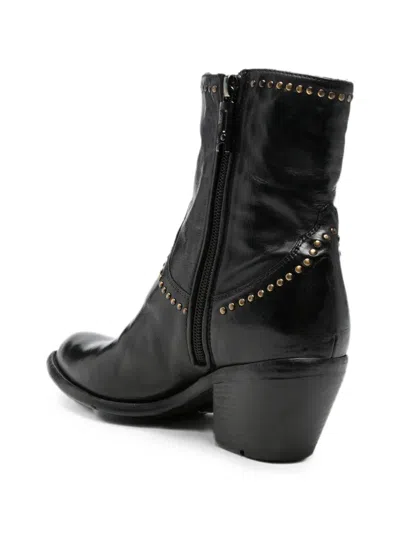 Lemargo Stud-embellished Leather Ankle Boots In Black