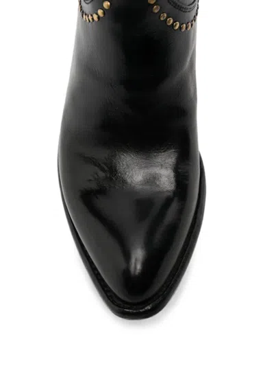 Lemargo Stud-embellished Leather Ankle Boots In Black
