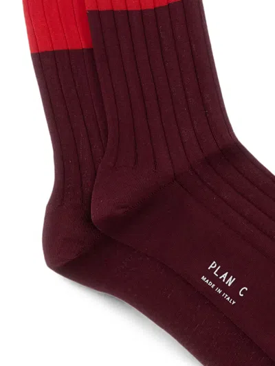 Plan C Ribbed-knit Socks In Multi