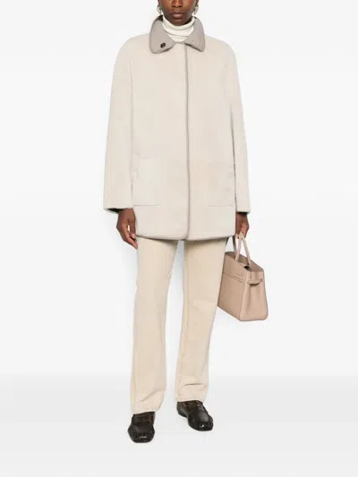 Simonetta Ravizza Reversible Shearling Coat In Neutral