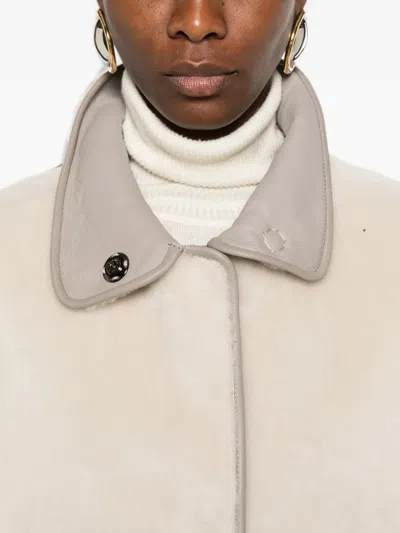 Simonetta Ravizza Reversible Shearling Coat In Neutral