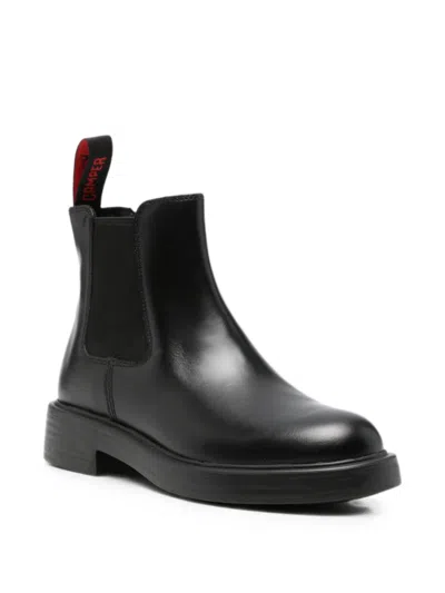 Camper Dean Elasticated-panel Pull-tab Chelsea Boots In Black